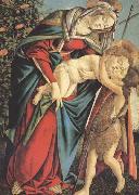 Sandro Botticelli Madonna and child with the Young St John or Madonna of the Rose Garden oil painting on canvas